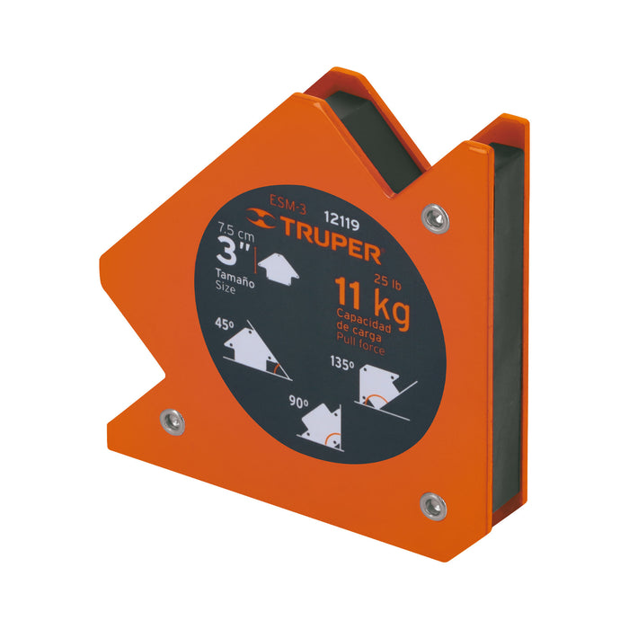 Escuadra magnética para soldar de 3', carga 11 kg, TRUPER