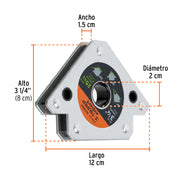 Escuadra magnética para soldar de 3-1/4' carga 25 kg, EXPERT