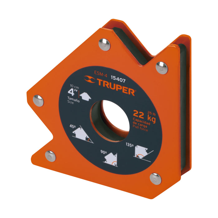 Escuadra magnética para soldar de 4', carga 22 kg, TRUPER