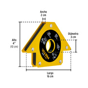 Escuadra magnética para soldar de 4', carga 20 kg, PRETUL