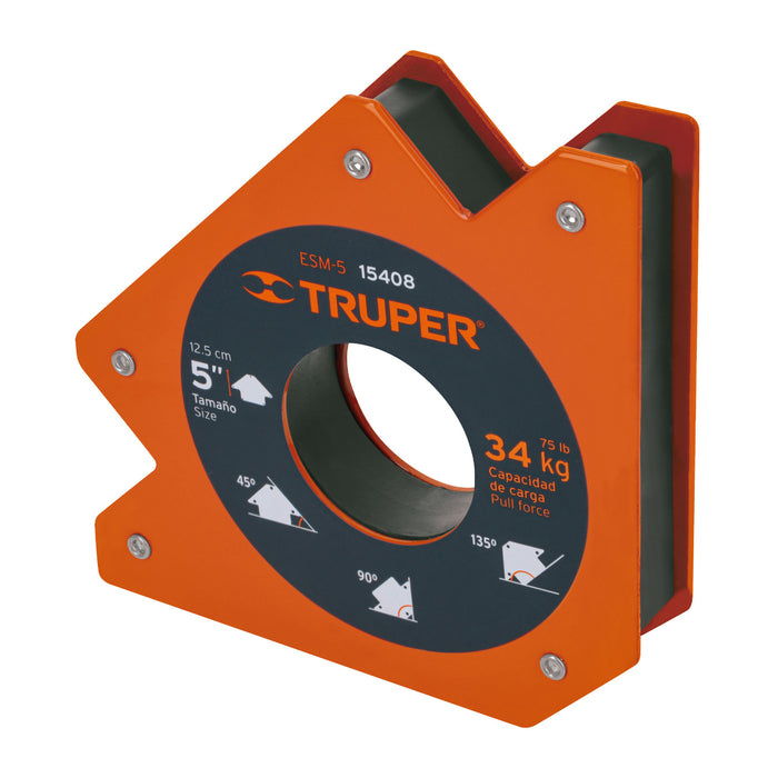 Escuadra magnética para soldar de 5', carga 34 kg, TRUPER
