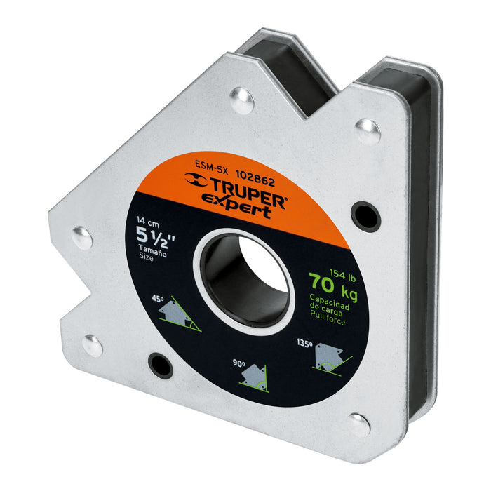 Escuadra magnética para soldar de 5-1/2' carga 70 kg, EXPERT