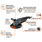 Esmeriladora angular 4-1/2', 1250W, TRUPER INDUSTRIAL