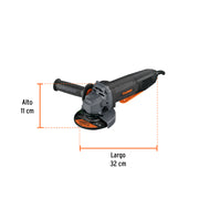 Esmeriladora 4-1/2', 850 W, int. paleta, TRUPER INDUSTRIAL