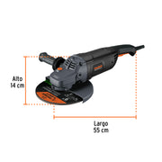 Esmeriladora angular 9', 2450W, TRUPER INDUSTRIAL