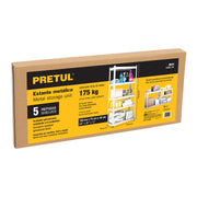 Estante metálico 5 repisas capacidad 35kg, 75x30x150, PRETUL