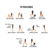 Escalera multiposición 8 peldaños, capacidad 150 kg, TRUPER