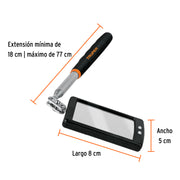 Espejo telescópico con luz LED, 5 x 8 cm, TRUPER