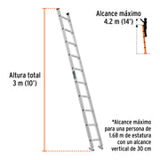 Escalera recta, tipo III, 8 peldaños, TRUPER