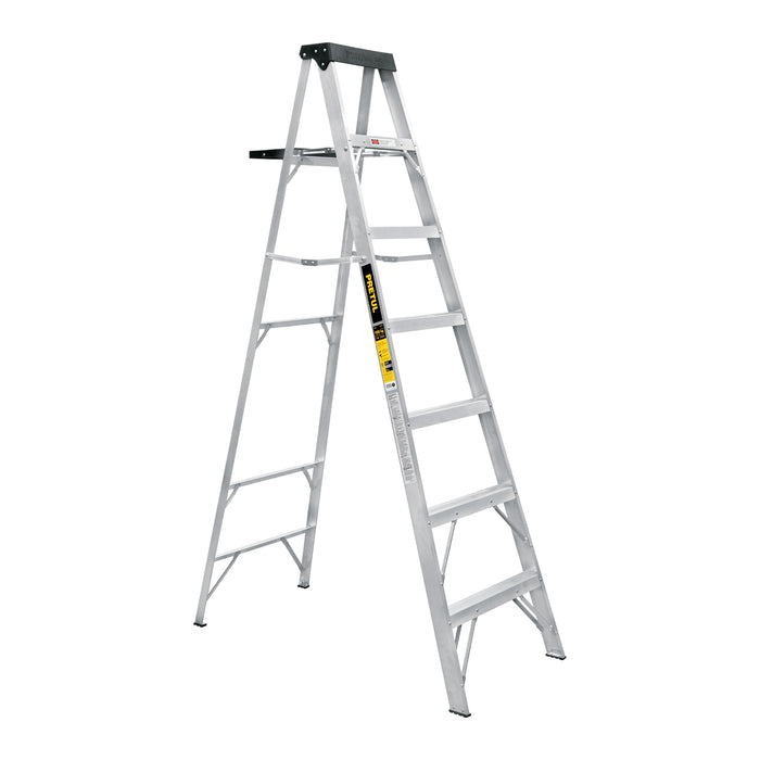 Escalera de tijera tipo III 6 escalones y bandeja, PRETUL