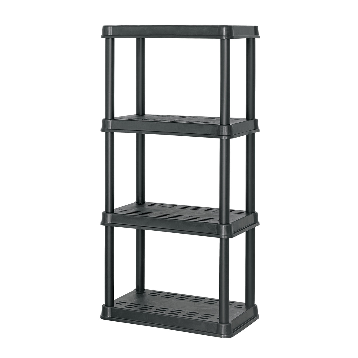 Estante plástico 4 repisas capacidad 45kg, 61x38x125, PRETUL