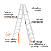 Escalera de tijera doble, tipo ll, 7 escalones, TRUPER