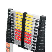 Escalera telescópica,13 peldaños, tipo II, capacidad 102kg