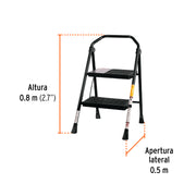 Escalerilla tubular, plegable, 2 peldaños, TRUPER