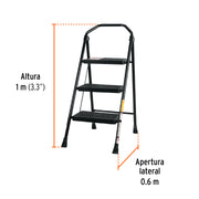 Escalerilla tubular, plegable, 3 peldaños, TRUPER