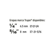 Engrapadora tipo pistola para ¼' y 5/16', con 200 grapas