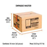 Espátula 2-1/2' de 6 usos, acero inoxidable, Comfort Grip