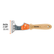 Espátula 2-1/2' de 5 usos con mango de madera, TRUPER