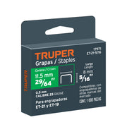 1000 grapas 5/16' corona 11.2 mm, para ET-21 y ET-19, TRUPER