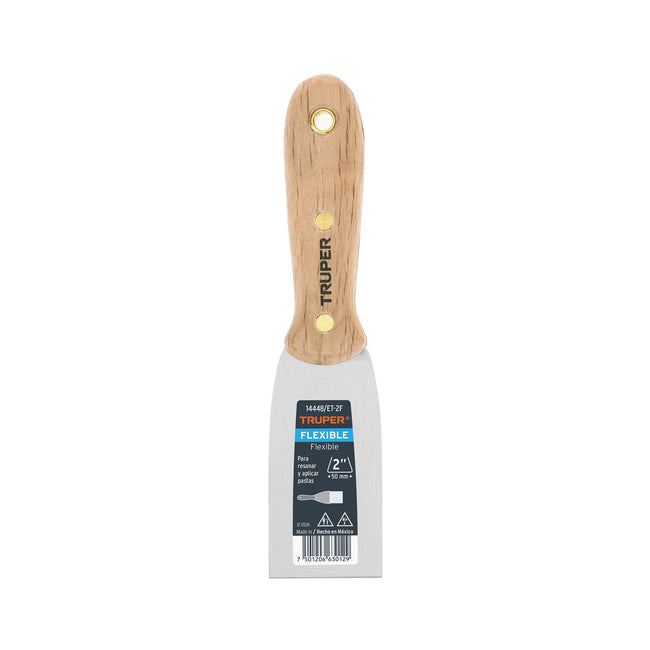 Espátula flexible 2' con mango de madera, TRUPER