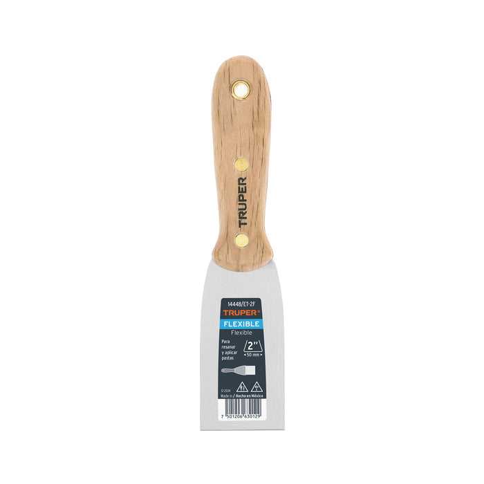 Espátula flexible 2' con mango de madera, TRUPER