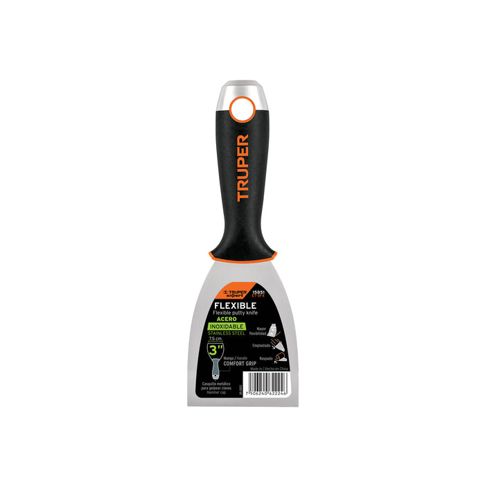 Espátula flexible 3' acero inoxidable, Comfort Grip, EXPERT