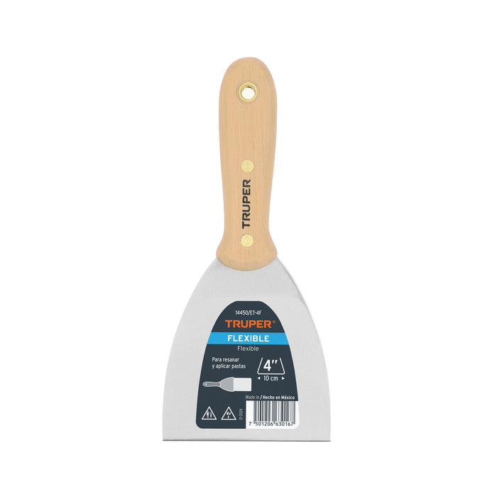 Espátula flexible 4' con mango de madera, TRUPER