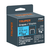 1000 grapas 3/8' corona 10.6mm, para ET-50X, ET-50 y EM-50