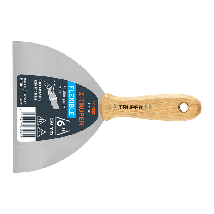 Espátula flexible 6' con mango de madera, TRUPER