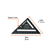Escuadra 7', aluminio color negro, para muro de yeso, TRUPER