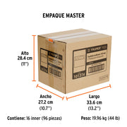 Espátula rectangular 6' x 3' acero inoxidable, mango madera