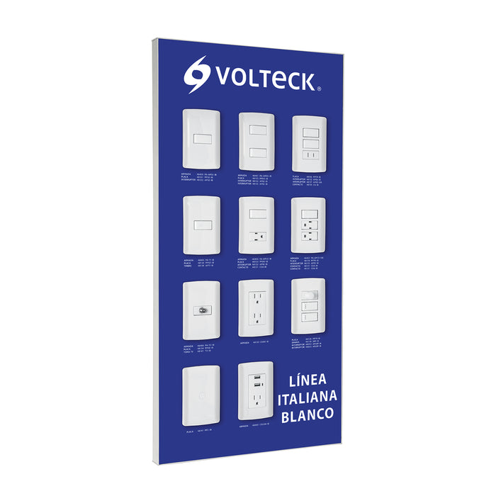 Exhibidor línea italiana blanco, VOLTECK