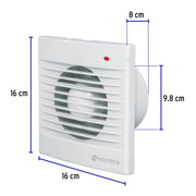 Extractor de aire de 4', blanco, VOLTECK