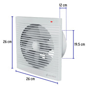 Extractor de aire de 8', blanco, VOLTECK
