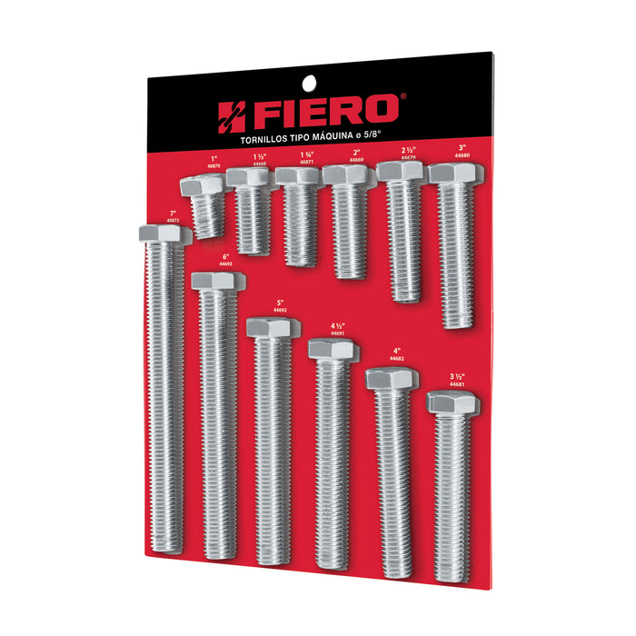 Exhibidor FIERO con tornillos tipo máquina, 5/8'