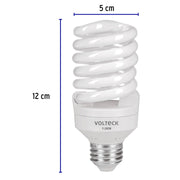 Lámpara espiral mini T2 25 W luz de día en blíster, VOLTECK