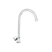 Llave individual fregadero, cuello curvo, hexagonal, BASIC