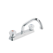 Mezcladora 8' fregadero cromo, cuello corto, acrílico, BASIC