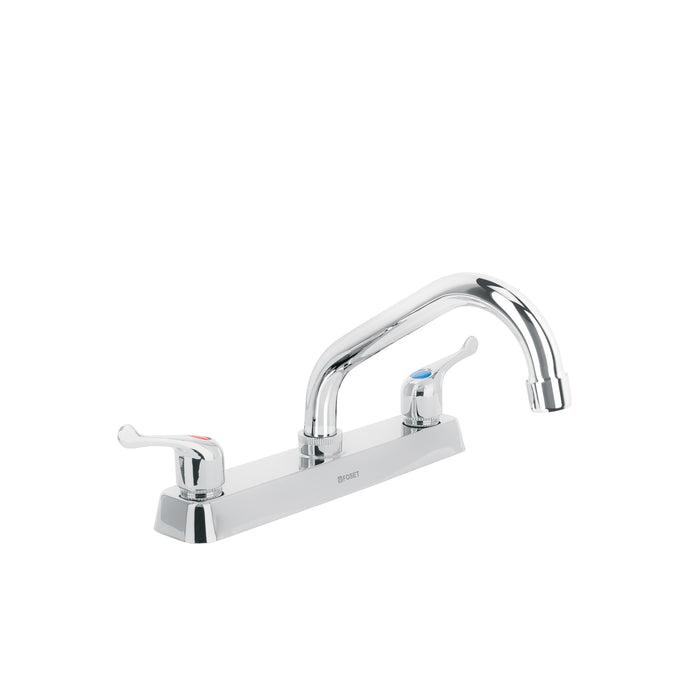 Mezcladora 8' fregadero cromo, cuello corto, palanca, BASIC