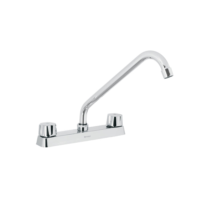 Mezcladora 8' fregadero cromo, cuello largo,hexagonal, BASIC