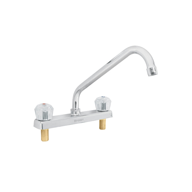 Mezcladora 8' fregadero cromo, cuello largo, acrílico, BASIC
