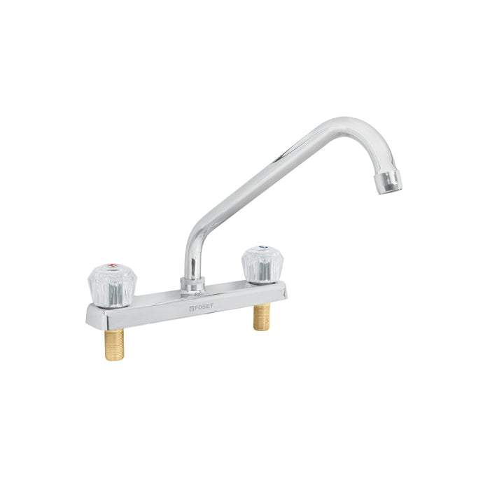 Mezcladora 8' fregadero cromo, cuello largo, acrílico, BASIC