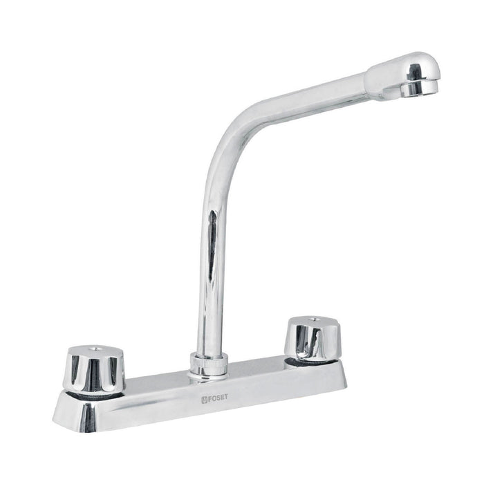 Mezcladora 8' fregadero cromo, cuello cobra,compresión,BASIC
