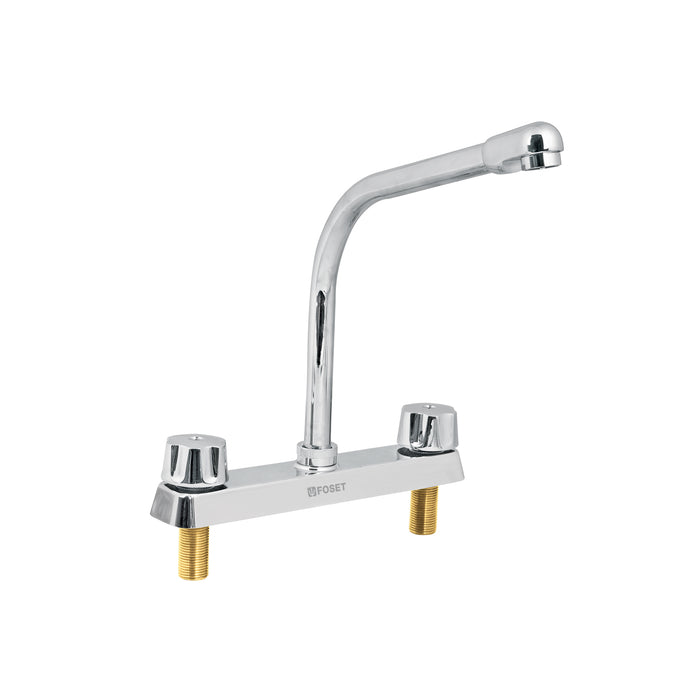 Mezcladora 8' fregadero cromo, cuello cobra,hexagonal, BASIC