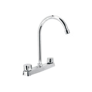 Mezcladora 8' fregadero cromo, cuello curvo,hexagonal, BASIC