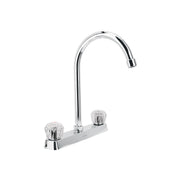 Mezcladora 8' fregadero cromo, cuello curvo, acrílico, BASIC
