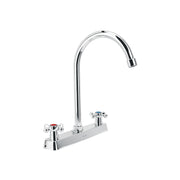 Mezcladora 8' fregadero cromo, cuello curvo, cruceta, BASIC