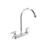 Mezcladora 8' fregadero cromo, cuello curvo, cono, BASIC