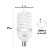 Lámpara espiral T4 45 W alta potencia luz de día, caja