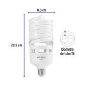 Lámpara espiral T4 55 W alta potencia luz de día, caja
